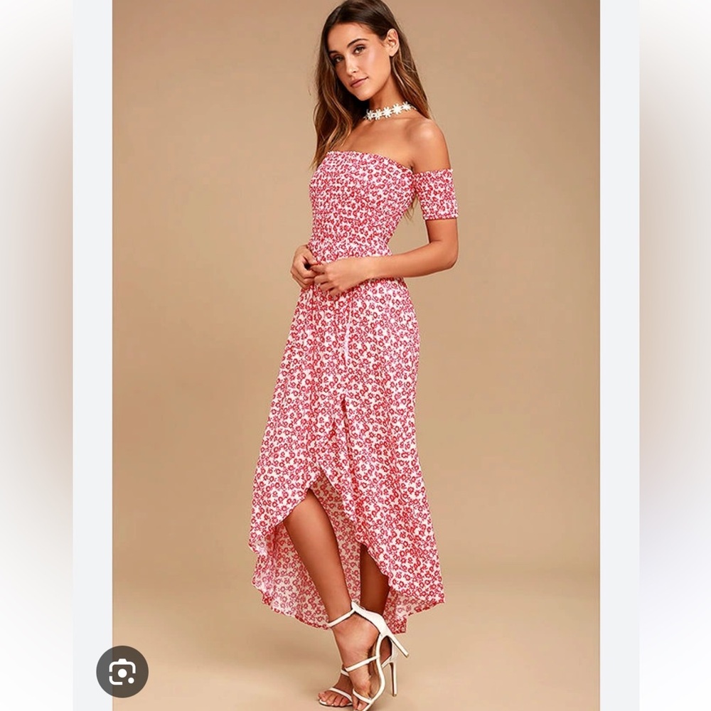 Lucy Love Red Floral High Low Dress - Picture 3 of 12